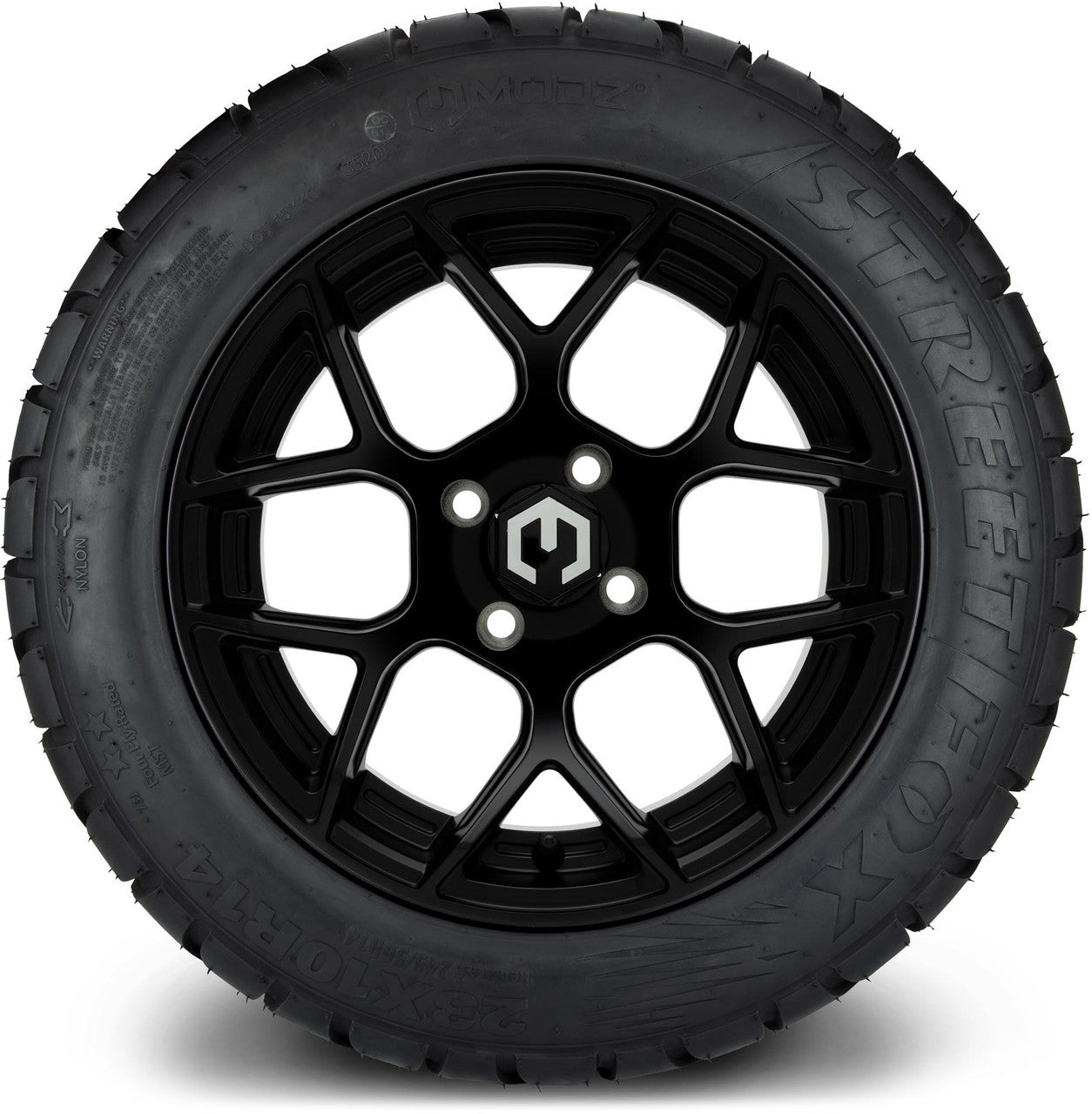 MODZ® 14" Renegade Matte Black Wheels & Street Tires Combo (Arisun Cruze 205/30-14)