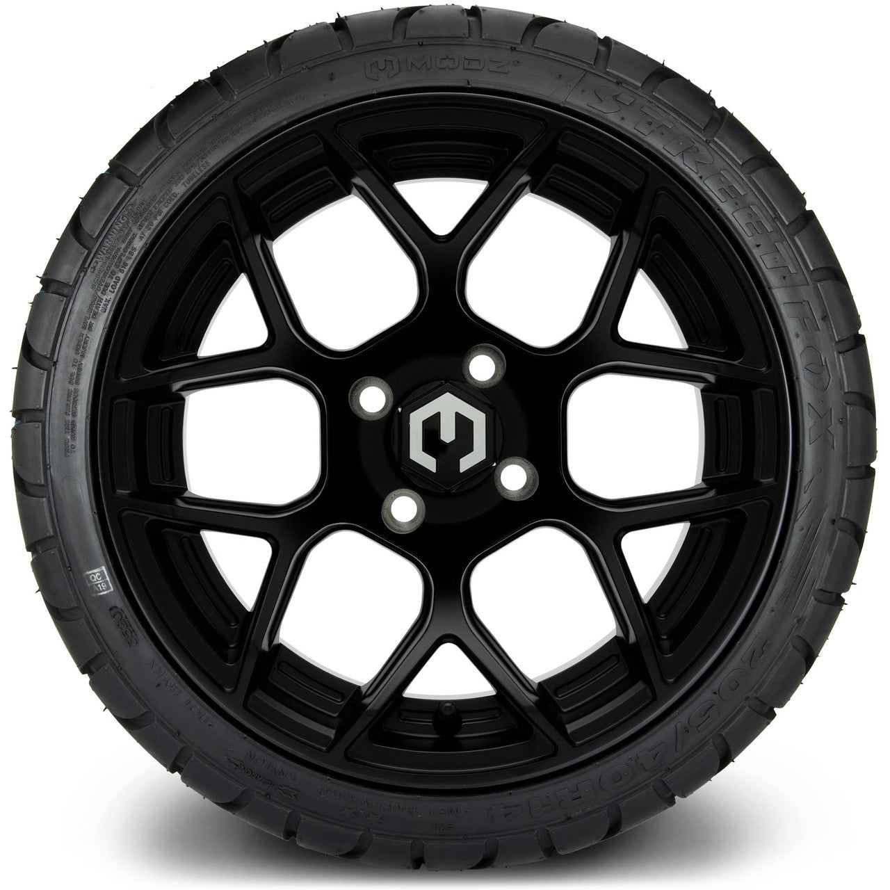 MODZ® 14" Renegade Matte Black Wheels & Street Tires Combo (Arisun Cruze 205/30-14)