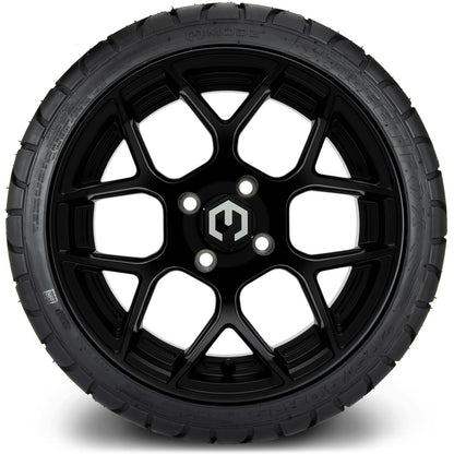 MODZ® 14" Renegade Matte Black Wheels & Street Tires Combo (MODZ Street Fox Radial 205/40-14)