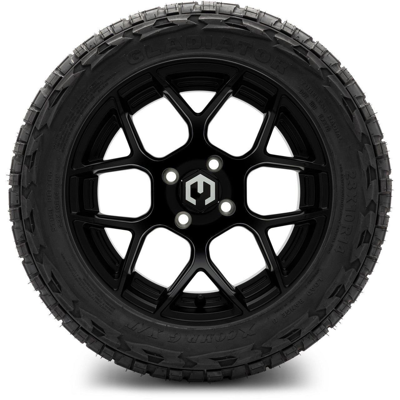 MODZ® 14" Renegade Matte Black Wheels & Off-Road Tires Combo (Xcomp Gladiator 23-10-14 Radial)