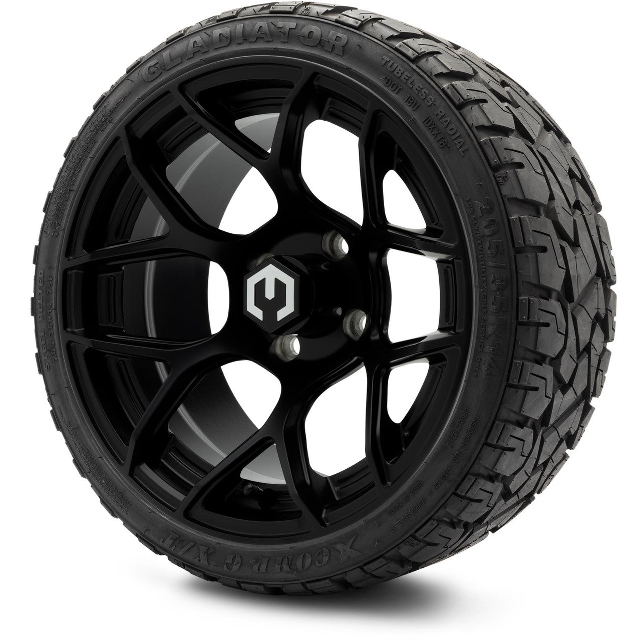 MODZ® 14" Renegade Matte Black Wheels & Off-Road Tires Combo (Xcomp Gladiator 23-10-14 Radial)