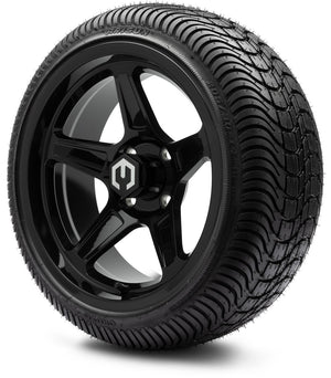 MODZ® 14" Drift Glossy Black Wheels & Street Tires Combo (Arisun Cruze 205/30-14)