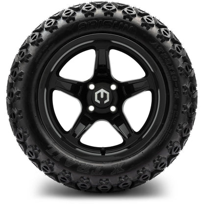 MODZ® 14" Drift Glossy Black Wheels & Off-Road Tires Combo (Xcomp Gladiator 23-10-14 Radial)