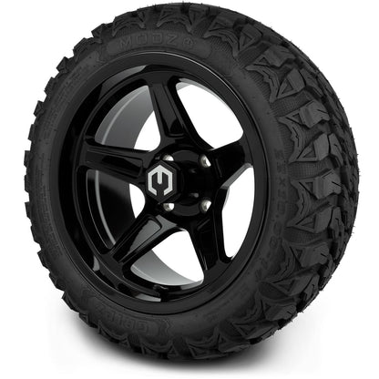 MODZ® 14" Drift Glossy Black Wheels & Off-Road Tires Combo (Arisun X-Trail All-Terrain 23x10-14)