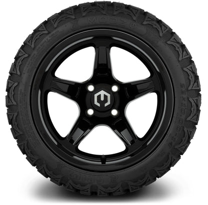 MODZ® 14" Drift Glossy Black Wheels & Off-Road Tires Combo (Arisun X-Trail All-Terrain 23x10-14)
