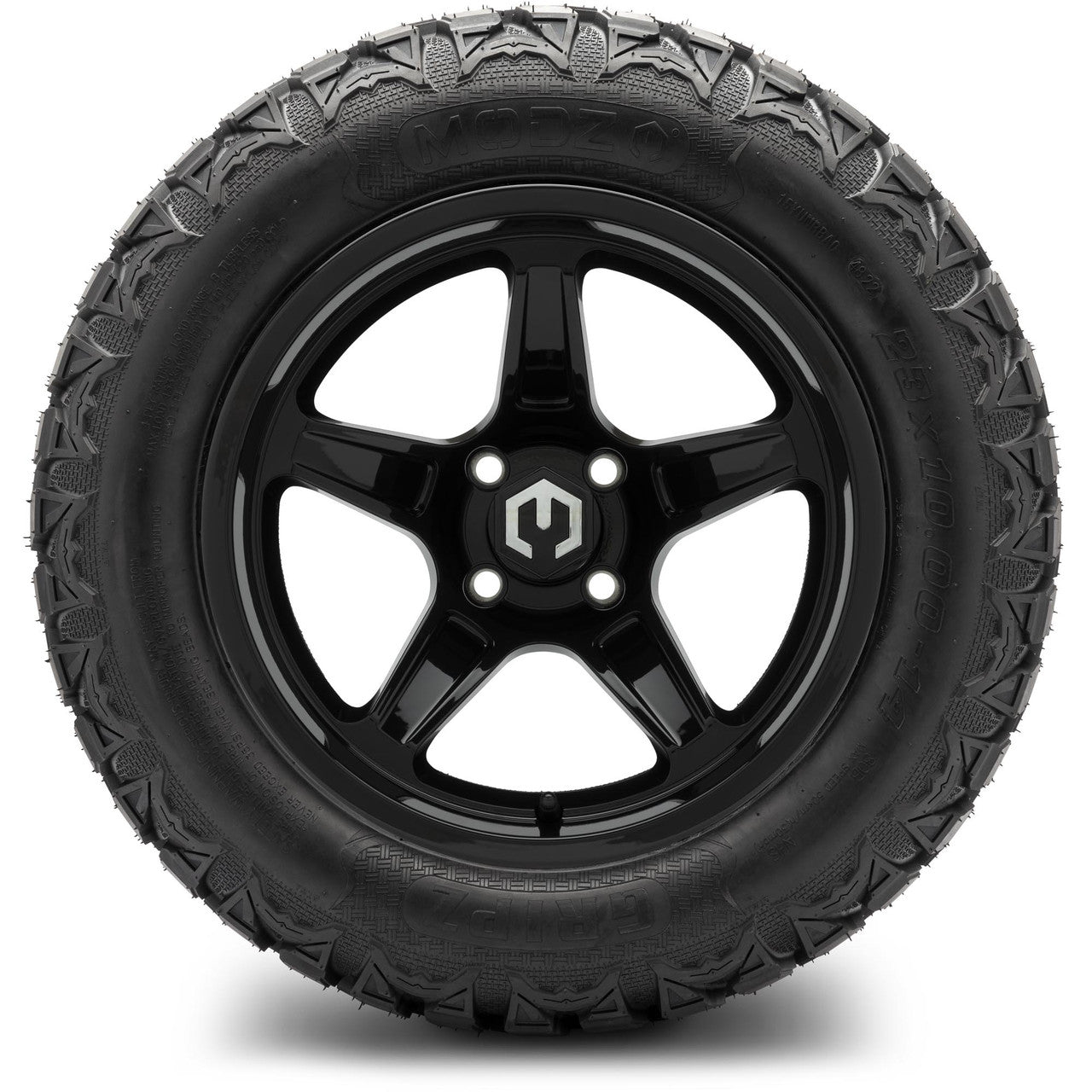 MODZ® 14" Drift Glossy Black Wheels & Off-Road Tires Combo (Arisun X-Trail All-Terrain 23x10-14)