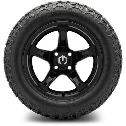MODZ® 14" Drift Glossy Black Wheels & Off-Road Tires Combo (Arisun X-Trail All-Terrain 23x10-14)