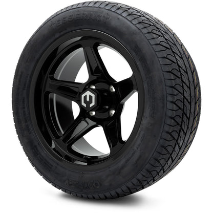MODZ® 14" Drift Glossy Black Wheels & Street Tires Combo (Arisun Cruze 205/30-14)