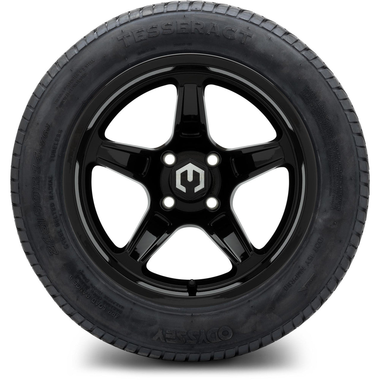 MODZ® 14" Drift Glossy Black Wheels & Street Tires Combo (MODZ Street Fox Radial 205/40-14)