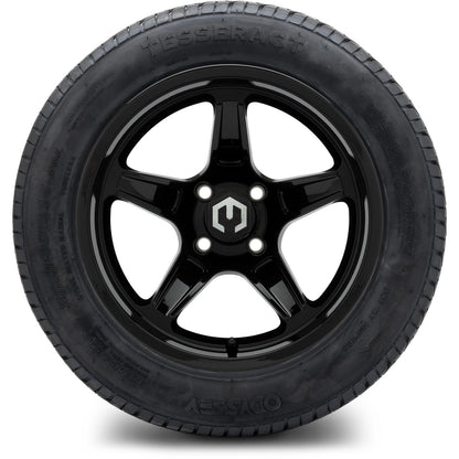 MODZ® 14" Drift Glossy Black Wheels & Street Tires Combo (MODZ Street Fox Radial 205/40-14)
