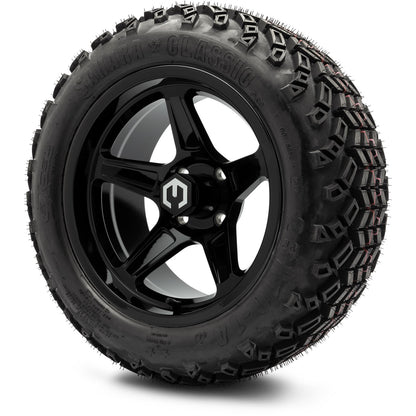 MODZ® 14" Drift Glossy Black Wheels & Off-Road Tires Combo (Xcomp Gladiator 23-10-14 Radial)