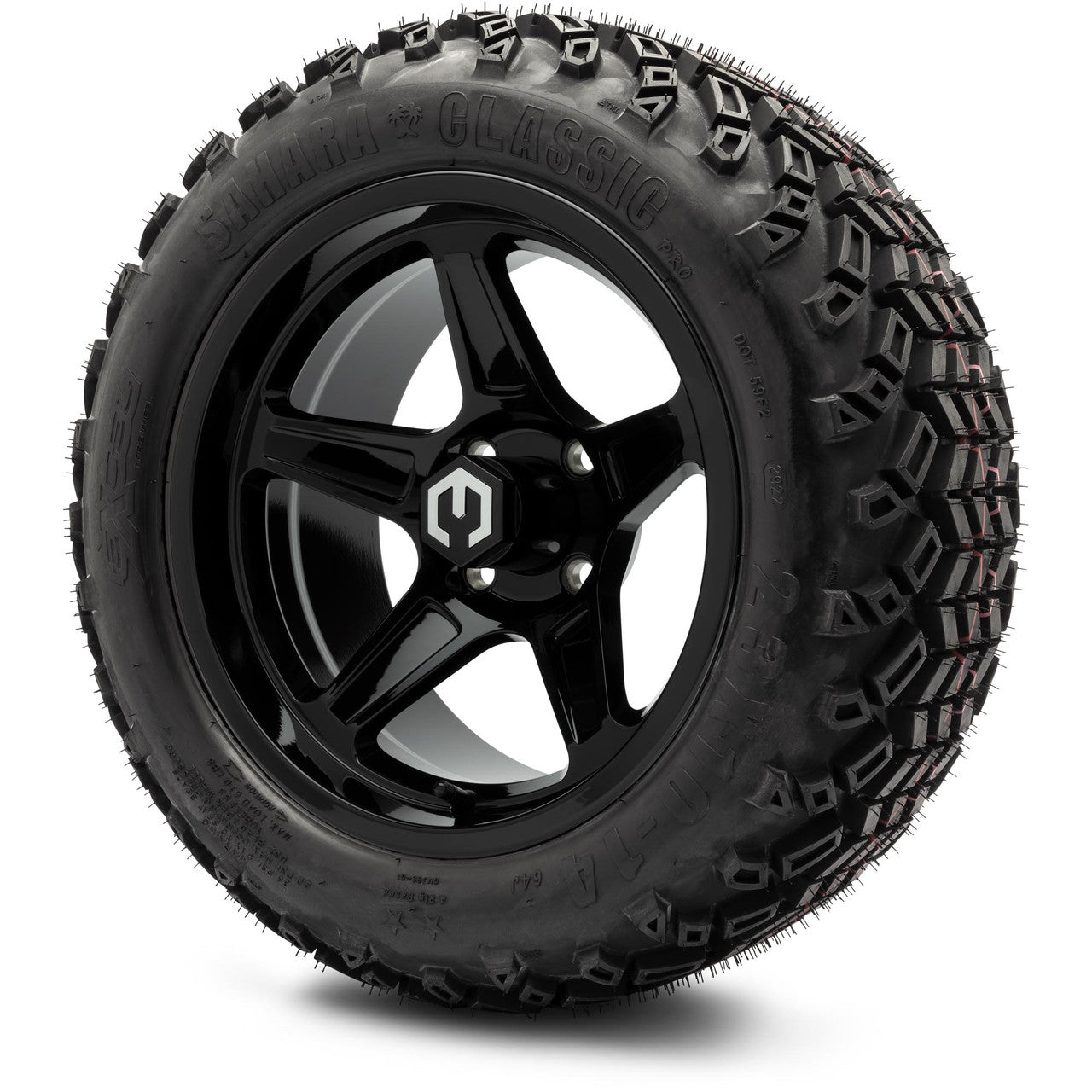 MODZ® 14" Drift Glossy Black Wheels & Off-Road Tires Combo (Arisun X-Armory All-Terrain 23x10-14 Radial)