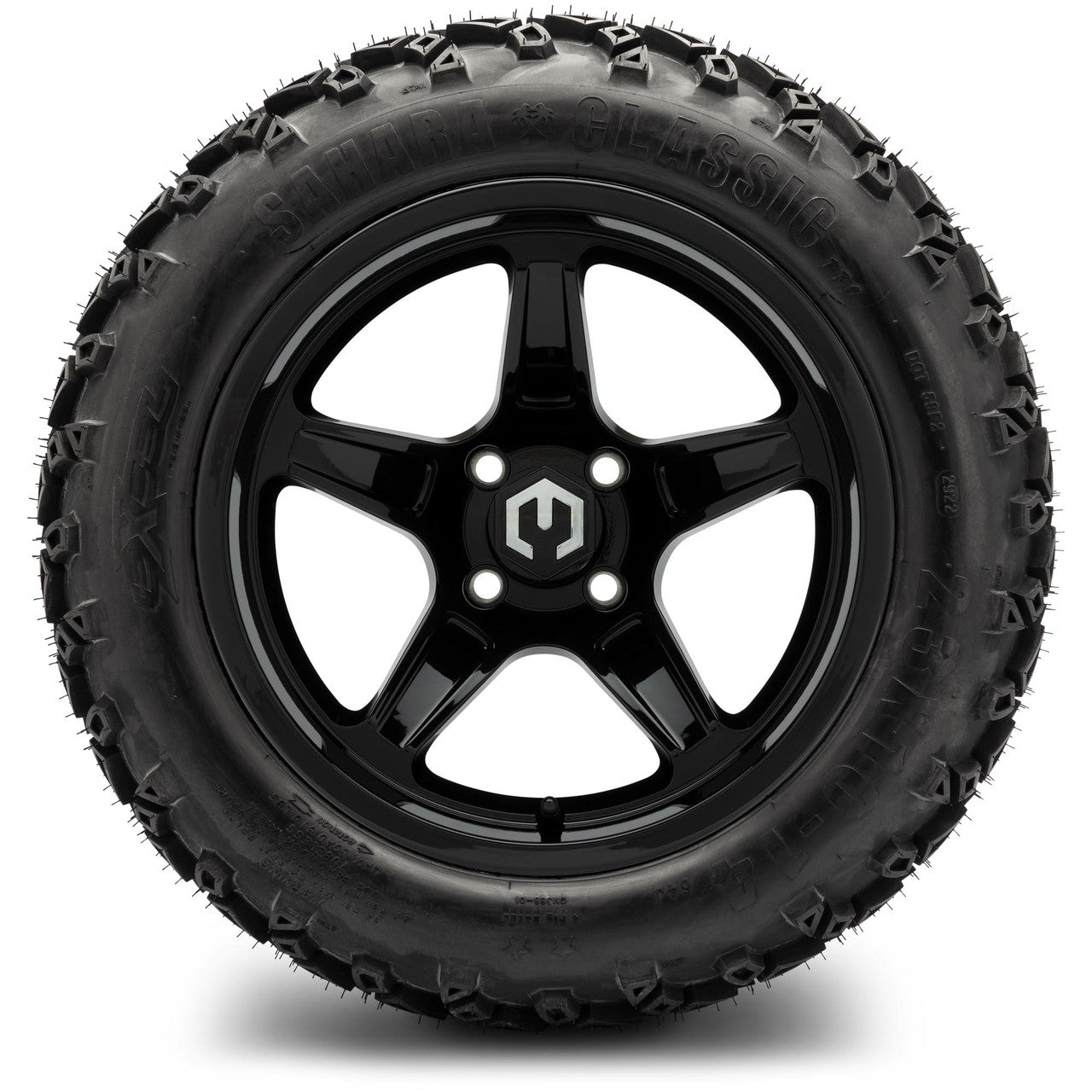MODZ® 14" Drift Glossy Black Wheels & Off-Road Tires Combo (Arisun X-Trail All-Terrain 23x10-14)