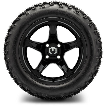 MODZ® 14" Drift Glossy Black Wheels & Off-Road Tires Combo (Arisun X-Armory All-Terrain 23x10-14 Radial)