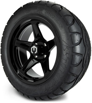MODZ® 14" Drift Glossy Black Wheels & Street Tires Combo (MODZ Street Fox Radial 23x10-14)