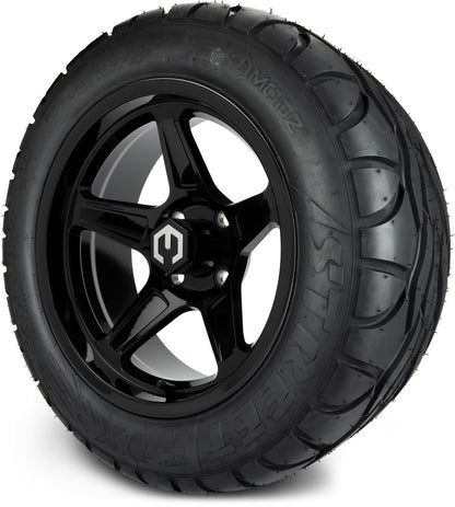 MODZ® 14" Drift Glossy Black Wheels & Street Tires Combo (MODZ Street Fox Radial 23x10-14)