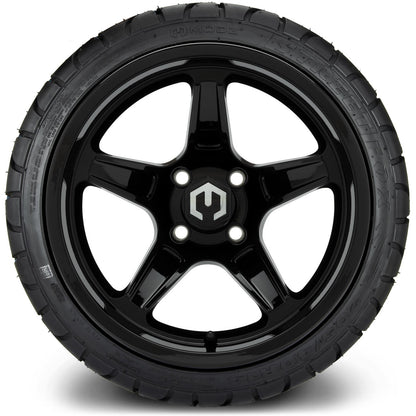MODZ® 14" Drift Glossy Black Wheels & Street Tires Combo (Arisun Cruze 205/30-14)