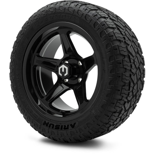 MODZ® 14" Drift Glossy Black Wheels & Off-Road Tires Combo (Arisun X-Armory All-Terrain 23x10-14 Radial)
