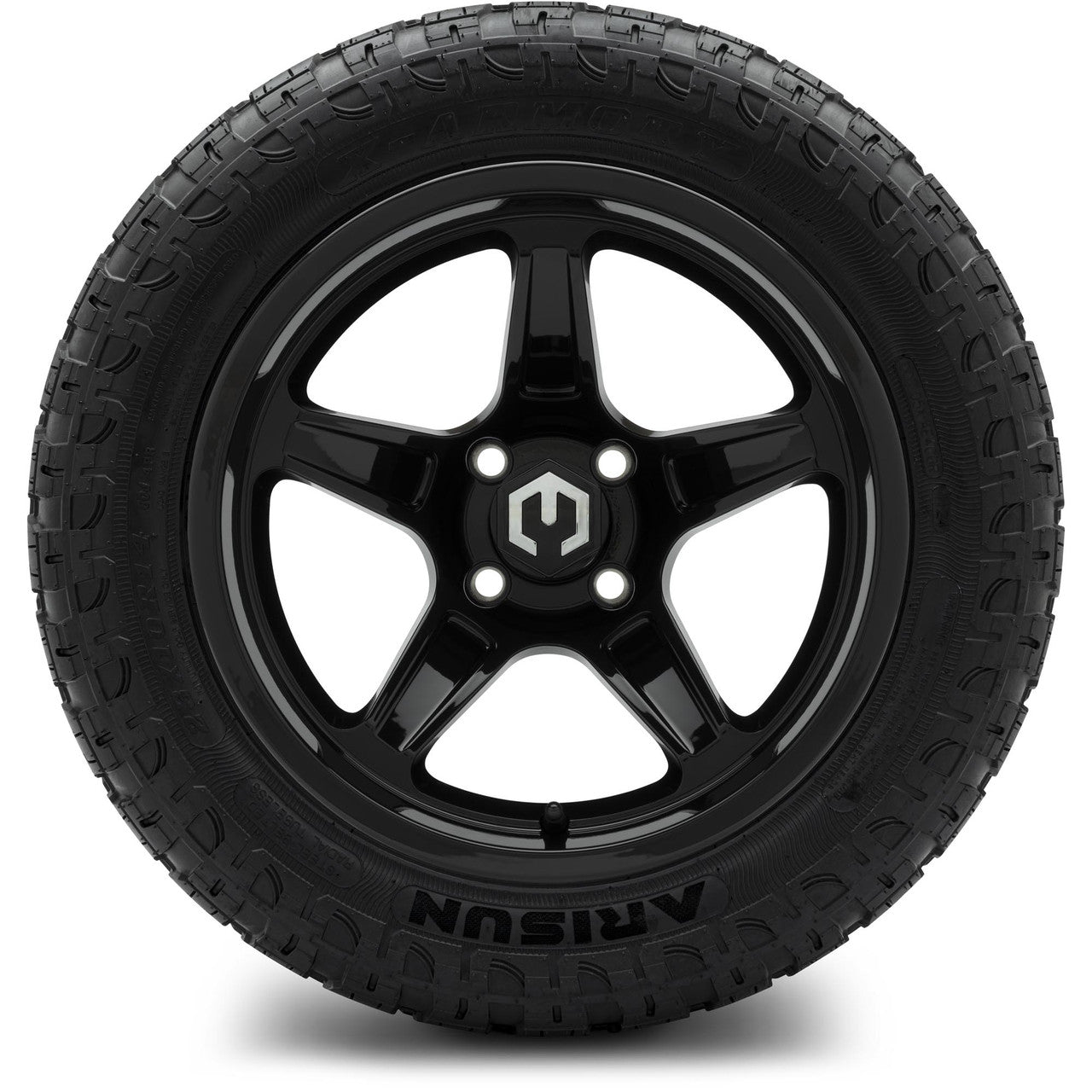 MODZ® 14" Drift Glossy Black Wheels & Off-Road Tires Combo (Arisun X-Armory All-Terrain 23x10-14 Radial)