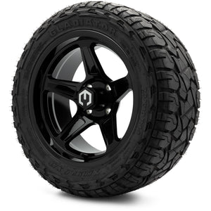 MODZ® 14" Drift Glossy Black Wheels & Off-Road Tires Combo (Xcomp Gladiator 23-10-14 Radial)