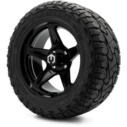 MODZ® 14" Drift Glossy Black Wheels & Off-Road Tires Combo (Xcomp Gladiator 23-10-14 Radial)
