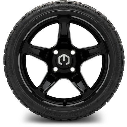 MODZ® 14" Drift Glossy Black Wheels & Off-Road Tires Combo (Arisun X-Trail All-Terrain 23x10-14)