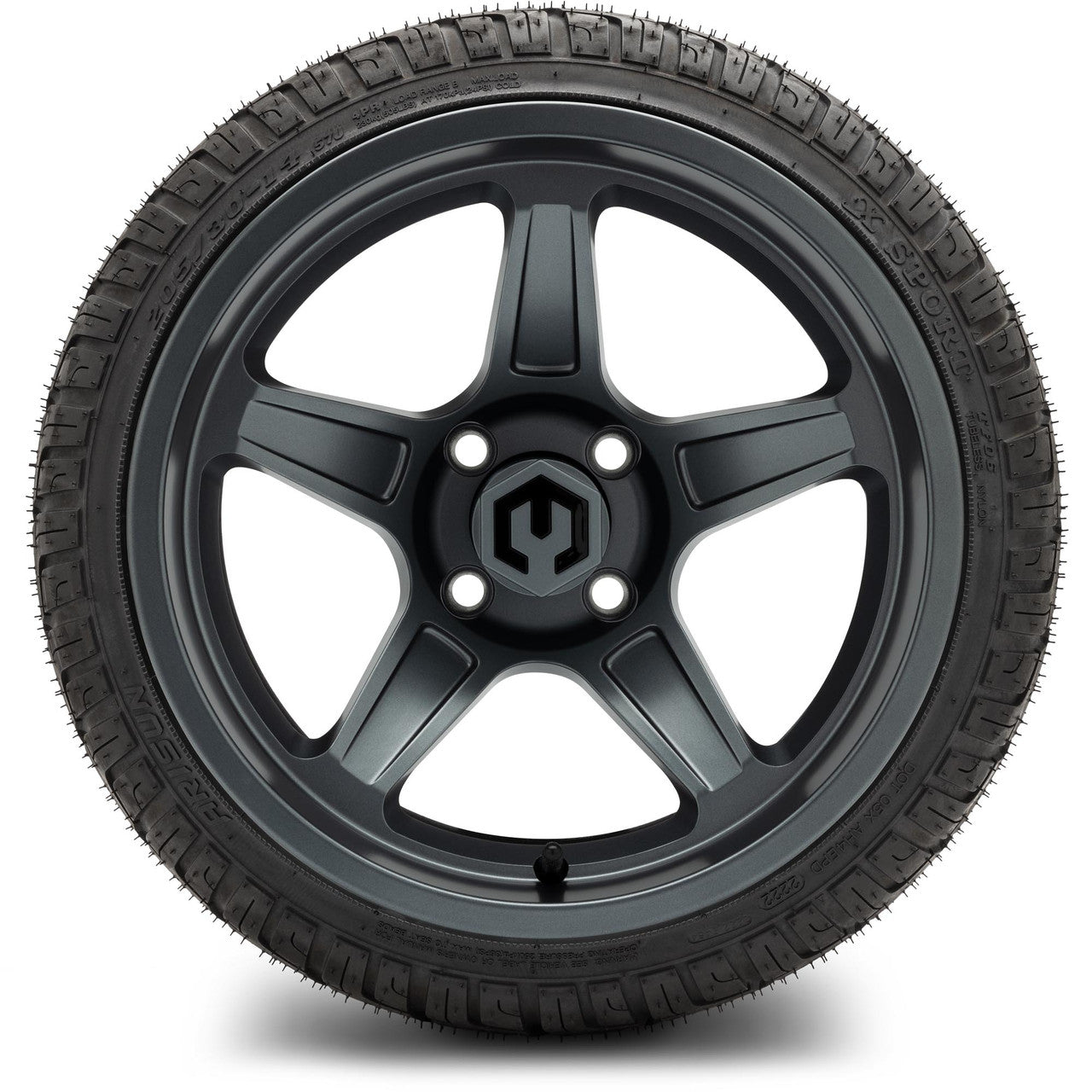 MODZ® 14" Drift Gunmetal Wheels & Street Tires Combo (MODZ Street Fox Radial 205/40-14)