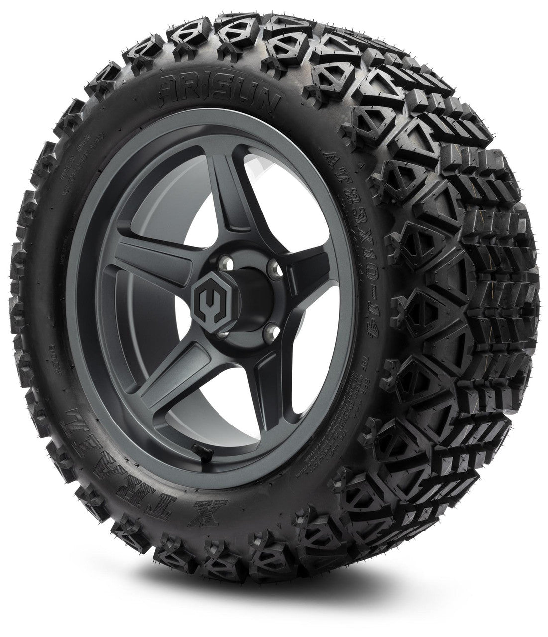 MODZ® 14" Drift Gunmetal Wheels & Off-Road Tires Combo (Xcomp Gladiator 23-10-14 Radial)