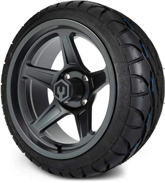 MODZ® 14" Drift Gunmetal Wheels & Street Tires Combo (MODZ Street Fox Radial 205/40-14)