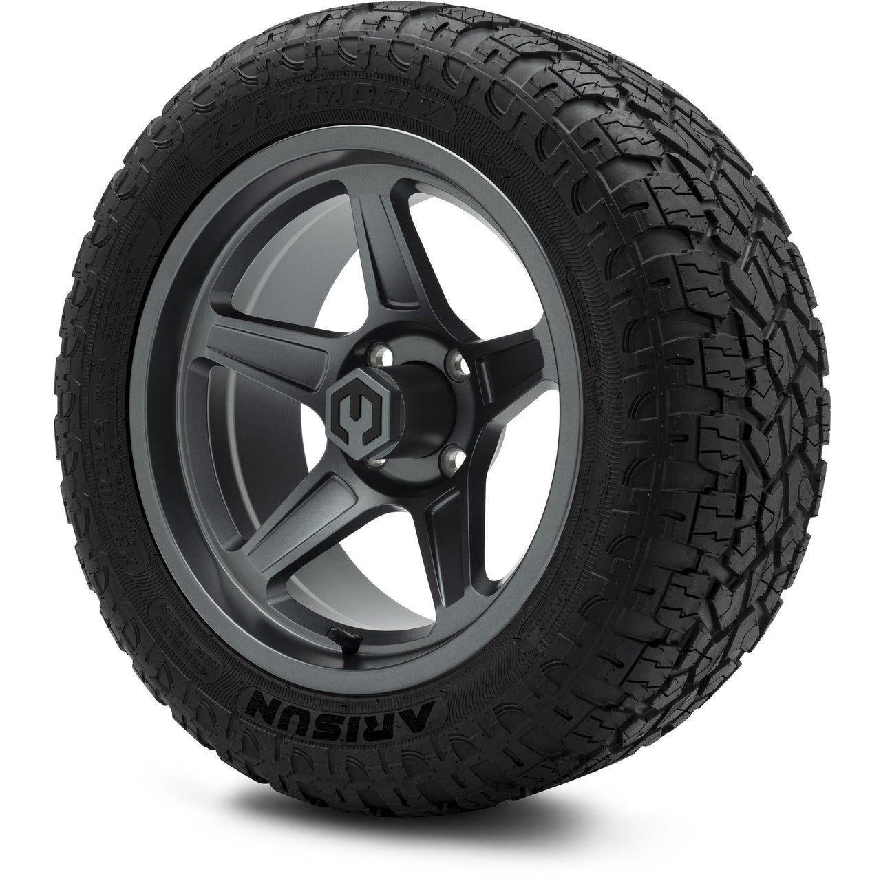 MODZ® 14" Drift Gunmetal Wheels & Off-Road Tires Combo (Arisun X-Armory All-Terrain 23x10-14 Radial)