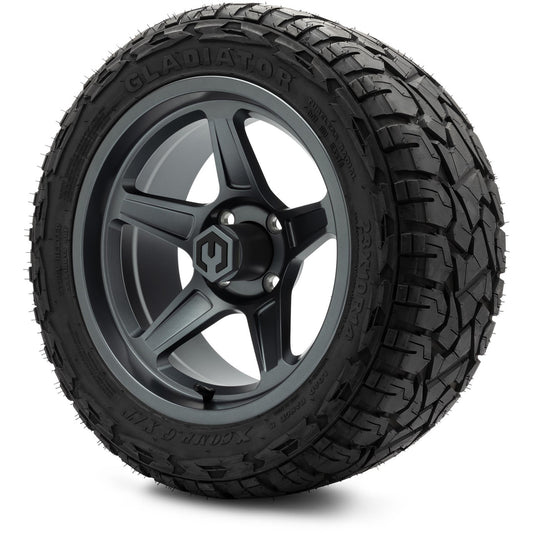 MODZ® 14" Drift Gunmetal Wheels & Off-Road Tires Combo (Xcomp Gladiator 23-10-14 Radial)