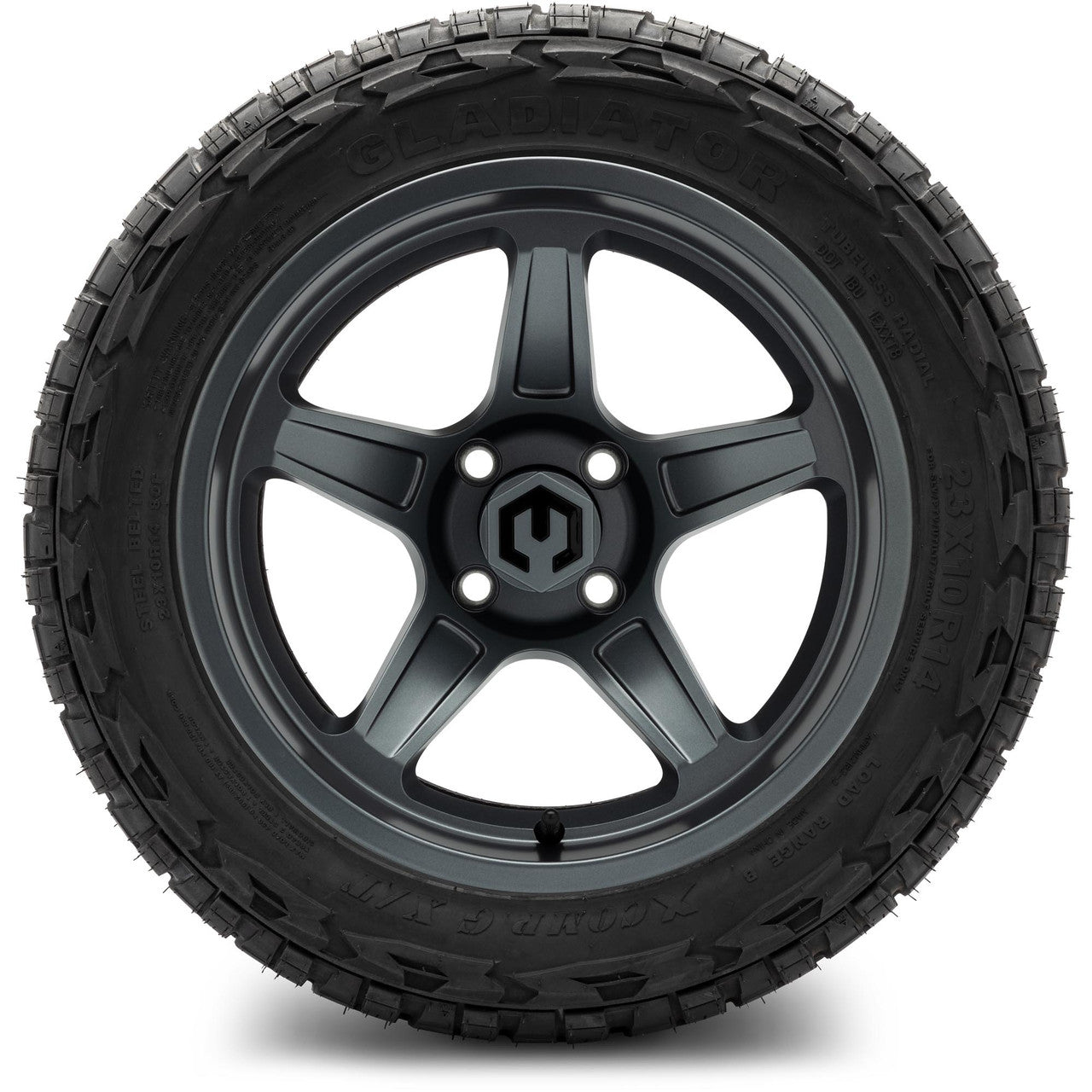 MODZ® 14" Drift Gunmetal Wheels & Off-Road Tires Combo (Arisun X-Armory All-Terrain 23x10-14 Radial)