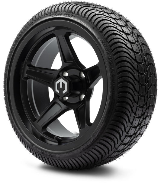 MODZ® 14" Drift Matte Black Wheels & Street Tires Combo (Arisun Cruze 205/30-14)