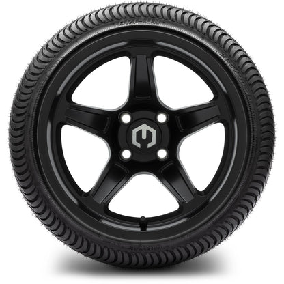 MODZ® 14" Drift Matte Black Wheels & Street Tires Combo (MODZ Street Fox Radial 205/40-14)