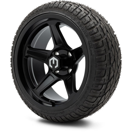 MODZ® 14" Drift Matte Black Wheels & Street Tires Combo (Arisun X-Sport 205/30-14)