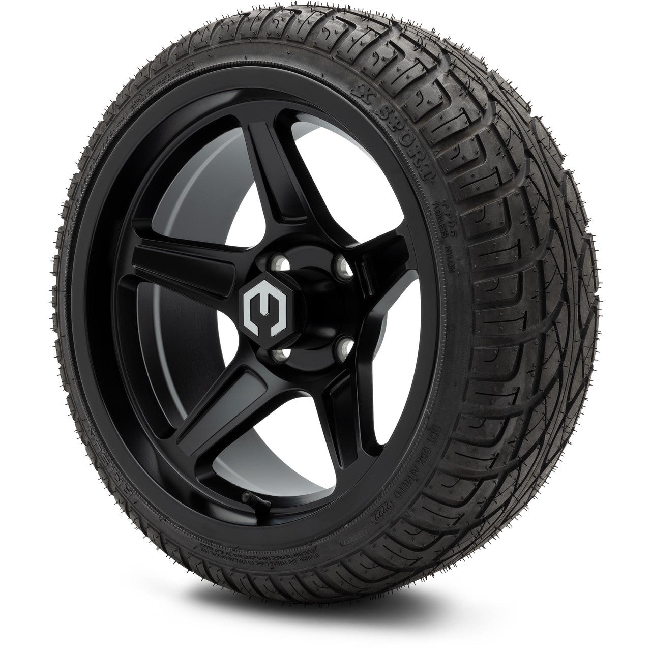MODZ® 14" Drift Matte Black Wheels & Street Tires Combo (MODZ Street Fox Radial 23x10-14)