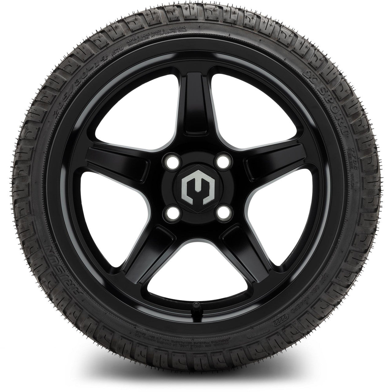 MODZ® 14" Drift Matte Black Wheels & Street Tires Combo (MODZ Street Fox Radial 205/40-14)