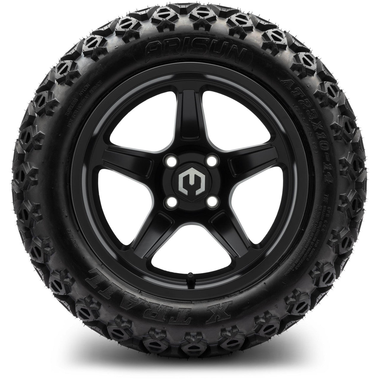 MODZ® 14" Drift Matte Black Wheels & Off-Road Tires Combo (Arisun X-Trail All-Terrain 23x10-14)