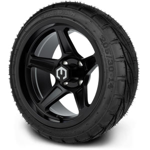 MODZ® 14" Drift Matte Black Wheels & Street Tires Combo (MODZ Guardian 205/30-14)