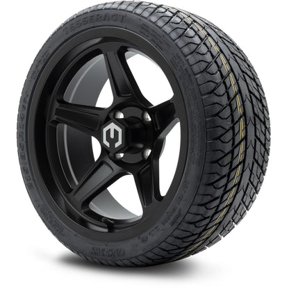 MODZ® 14" Drift Matte Black Wheels & Street Tires Combo (Arisun Cruze 205/30-14)