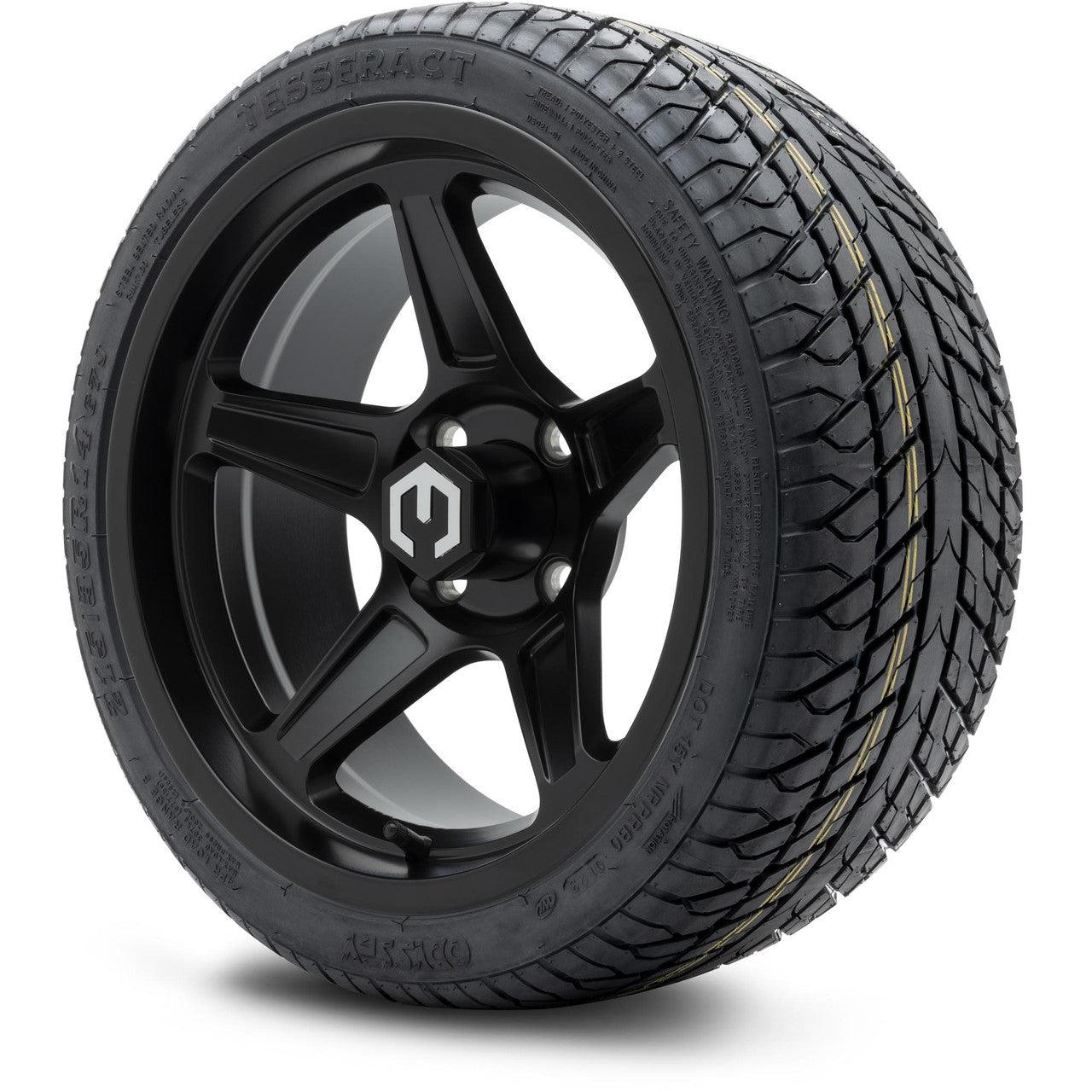MODZ® 14" Drift Matte Black Wheels & Street Tires Combo (MODZ Street Fox Radial 205/40-14)