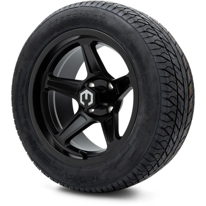 MODZ® 14" Drift Matte Black Wheels & Street Tires Combo (Odyssey Tesseract Steel Belted Radial 215/35-14)
