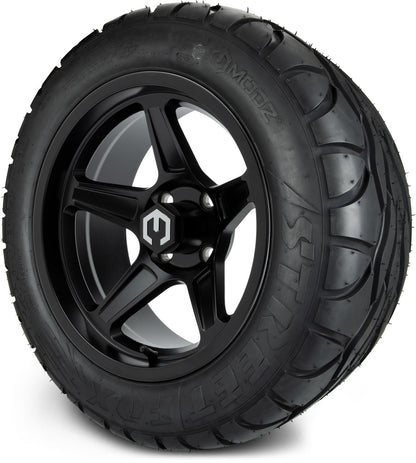 MODZ® 14" Drift Matte Black Wheels & Street Tires Combo (MODZ Street Fox Radial 205/40-14)