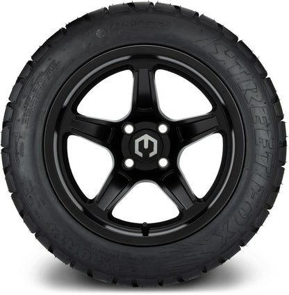 MODZ® 14" Drift Matte Black Wheels & Street Tires Combo (MODZ Street Fox Radial 23x10-14)