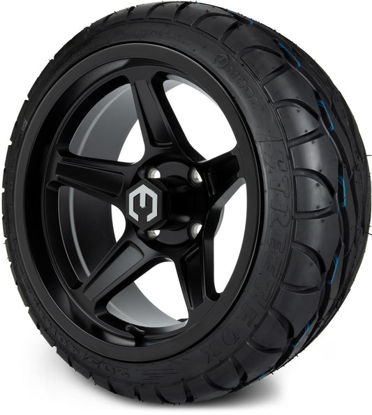 MODZ® 14" Drift Matte Black Wheels & Street Tires Combo (MODZ Street Fox Radial 205/40-14)