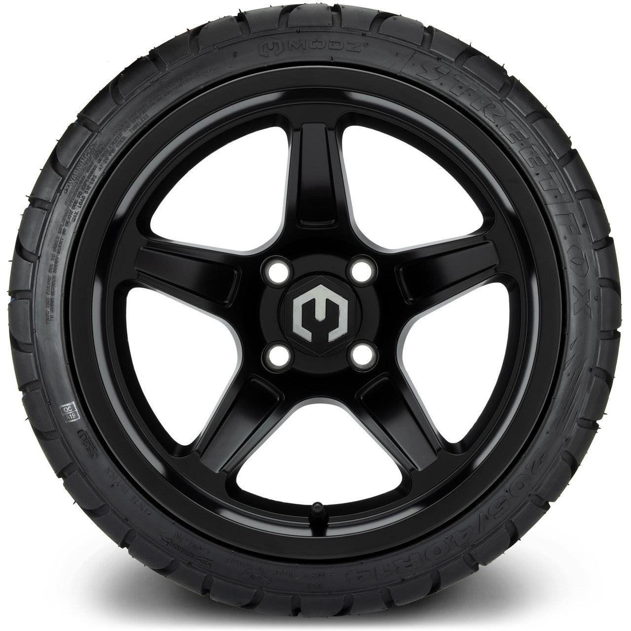 MODZ® 14" Drift Matte Black Wheels & Street Tires Combo (MODZ Street Fox Radial 23x10-14)