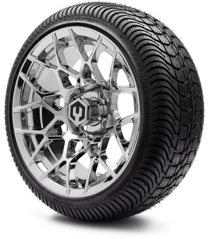 MODZ® 14" Blitz Chrome Wheels & Street Tires Combo (Arisun Cruze 205/30-14)