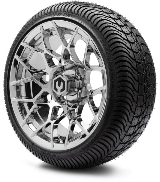 MODZ® 14" Blitz Chrome Wheels & Street Tires Combo (Arisun Cruze 205/30-14)