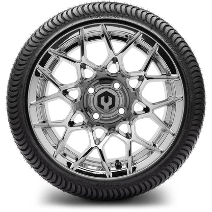 MODZ® 14" Blitz Chrome Wheels & Street Tires Combo (MODZ Street Fox Radial 23x10-14)