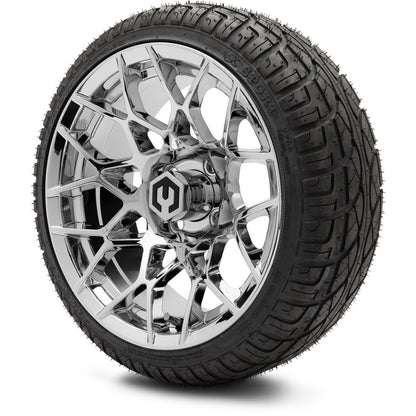 MODZ® 14" Blitz Chrome Wheels & Street Tires Combo (MODZ Street Fox Radial 23x10-14)